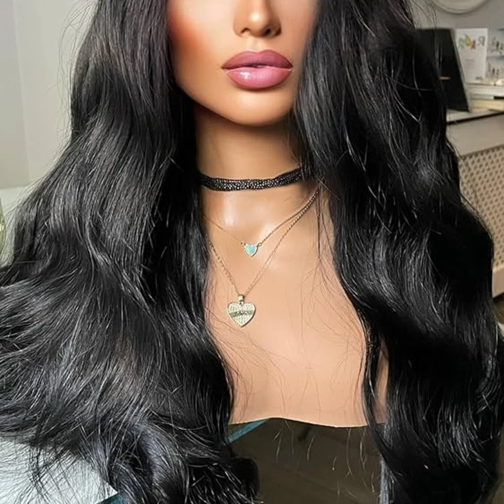 Elegant Black Wavy Long  Hair Wig - Picture 2 of 5